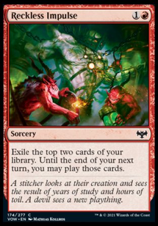 (174) Magic The Gathering Innistrad: Crimson Vow Single: Reckless Impulse Holo Common