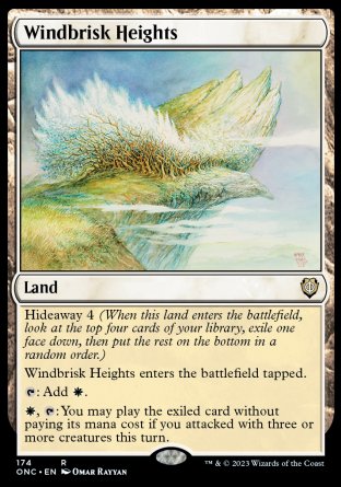 (174) Magic The Gathering Commander: Phyrexia: All Will Be One Single: Windbrisk Heights  Rare