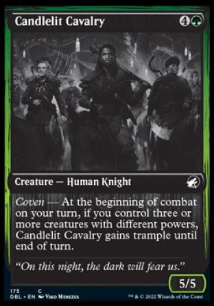 (175) Magic The Gathering Innistrad: Double Feature Single: Candlelit Cavalry Holo Common