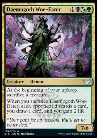 (175) Magic The Gathering Strixhaven: School of Mages Single: Daemogoth Woe-Eater Holo Uncommon