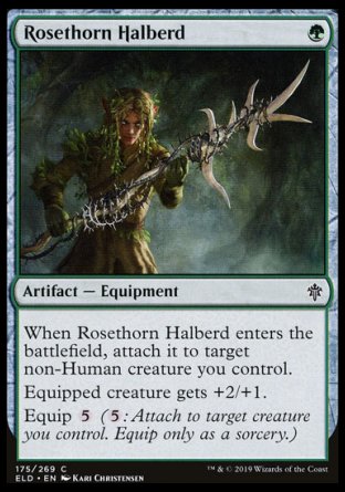 (175/269) Magic The Gathering Throne of Eldraine Single: Rosethorn Halberd  Common