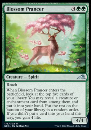 (175) Magic The Gathering Kamigawa: Neon Dynasty Single: Blossom Prancer  Uncommon