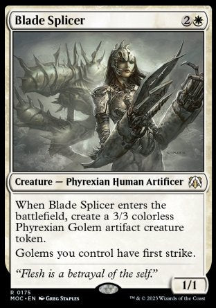 (175) Magic The Gathering Commander: March of the Machine Single: Blade Splicer  Rare