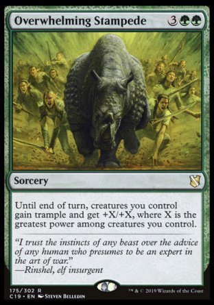(175) Magic The Gathering Commander 2019 Single: Overwhelming Stampede  Rare