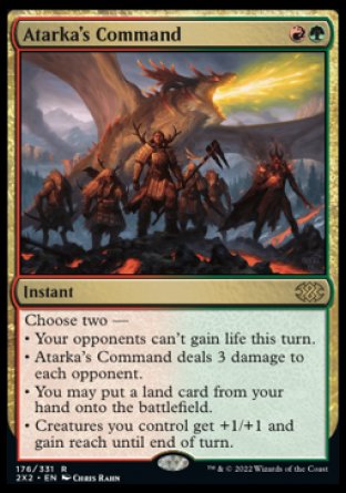 (176) Magic The Gathering Double Masters 2022 Single: Atarka's Command  Rare