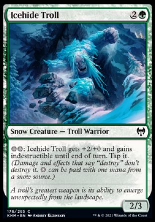 (176/285) Magic The Gathering Kaldheim Single: Icehide Troll Holo Common