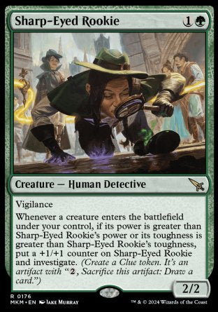 (176) Magic The Gathering Murders at Karlov Manor Single: Sharp-Eyed Rookie Holo Rare