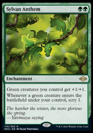 (176) Magic The Gathering Modern Horizons 2 Single: Sylvan Anthem Holo Rare