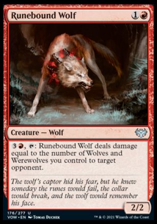 (176) Magic The Gathering Innistrad: Crimson Vow Single: Runebound Wolf Holo Uncommon