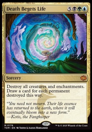(176) Magic The Gathering Tarkir: Dragonstorm: Promos Single: Death Begets Life (V.1)  Holo Mythic