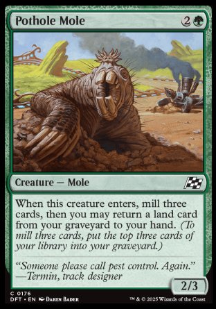 (176) Magic The Gathering Aetherdrift Single: Pothole Mole  Common