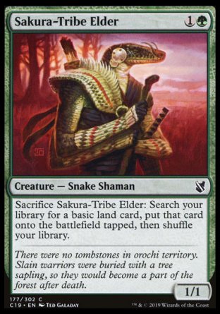 (177) Magic The Gathering Commander 2019 Single: Sakura-Tribe Elder  Common
