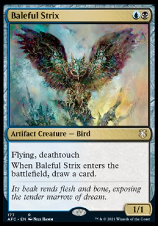 (177) Magic The Gathering Commander: Adventures in the Forgotten Realms Single: Baleful Strix  Rare