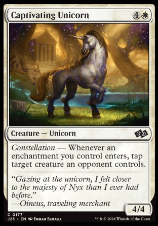 (177) Magic The Gathering Foundations Jumpstart Single: Captivating Unicorn  Common