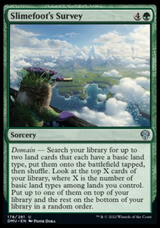 (178) Magic The Gathering Dominaria United Single: Slimefoot's Survey Holo Uncommon
