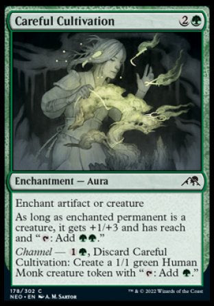 (178) Magic The Gathering Kamigawa: Neon Dynasty Single: Careful Cultivation Holo Common
