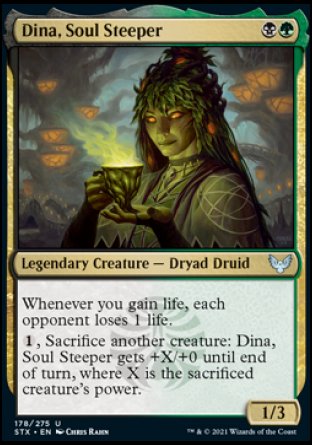 (178) Magic The Gathering Strixhaven: School of Mages Single: Dina, Soul Steeper  Uncommon