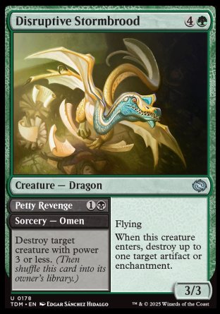 (178) Magic The Gathering Tarkir: Dragonstorm Single: Disruptive Stormbrood // Petty Revenge  Uncommon