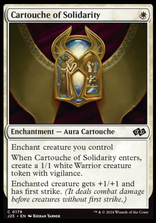 (178) Magic The Gathering Foundations Jumpstart Single: Cartouche of Solidarity  Common