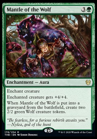 (178/254) Magic The Gathering Theros Beyond Death Single: Mantle of the Wolf  Rare