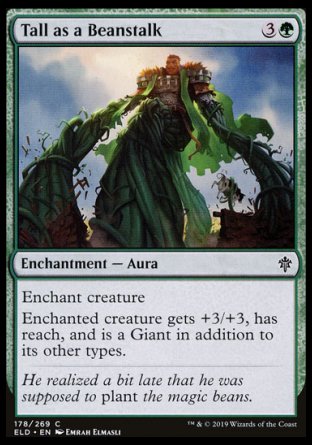 (178/269) Magic The Gathering Throne of Eldraine Single: Tall as a Beanstalk Holo Common