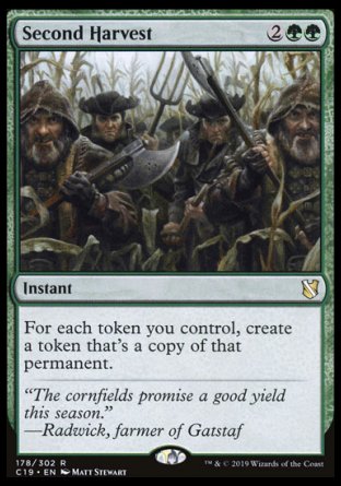 (178) Magic The Gathering Commander 2019 Single: Second Harvest  Rare