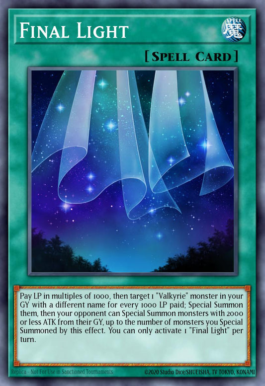 (045) YuGiOh TCG MP20: 2020 Tin of Lost Memories Mega Pack Single: Final Light  Rare