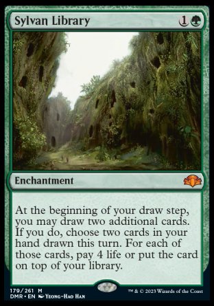 (179) Magic The Gathering Dominaria Remastered Single: Sylvan Library Holo Mythic