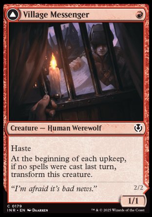 (179) Magic The Gathering Innistrad Remastered Single: Village Messenger / Moonrise Intruder Holo Common