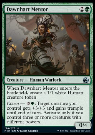 (179) Magic The Gathering Innistrad: Midnight Hunt Single: Dawnhart Mentor  Uncommon