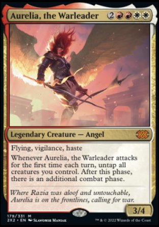 (179) Magic The Gathering Double Masters 2022 Single: Aurelia, the Warleader  Mythic