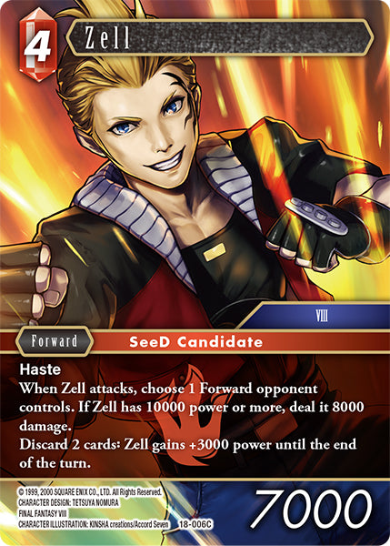(006) Final Fantasy TCG Resurgence of Power Single: Zell (18-006) (V.1) Holo Common