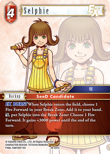 (007) Final Fantasy TCG Resurgence of Power Single: Selphie (18-007) Holo Common