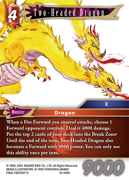 (008) Final Fantasy TCG Resurgence of Power Single: Two-Headed Dragon (18-008) Holo Hero