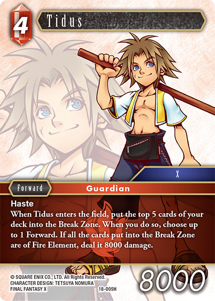 (009) Final Fantasy TCG Resurgence of Power Single: Tidus (18-009) Holo Hero