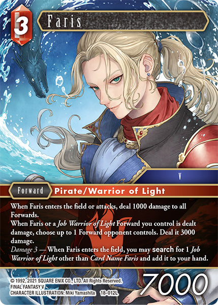 (012) Final Fantasy TCG Resurgence of Power Single: Faris (18-012) (V.1) Holo Legend