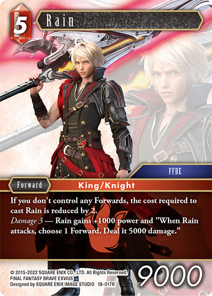 (017) Final Fantasy TCG Resurgence of Power Single: Rain (18-017)  Rare