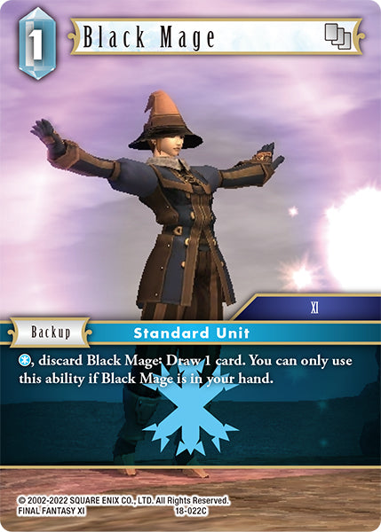 (022) Final Fantasy TCG Resurgence of Power Single: Black Mage (18-022) Holo Common
