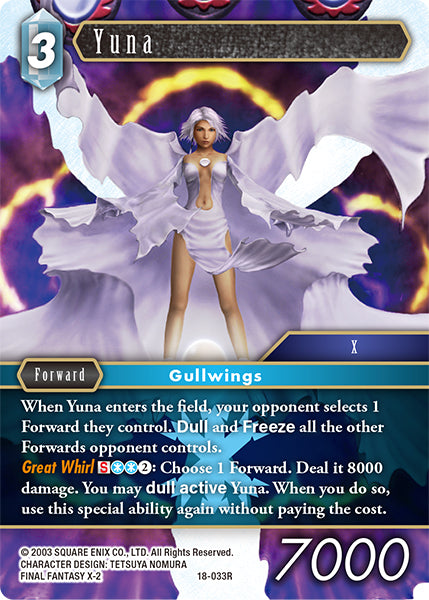 (033) Final Fantasy TCG Resurgence of Power Single: Yuna (18-033) Holo Rare