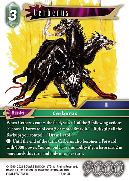 (040) Final Fantasy TCG Resurgence of Power Single: Cerberus (18-040) Holo Hero