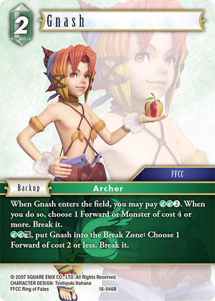 (046) Final Fantasy TCG Resurgence of Power Single: Gnash (18-046)  Rare
