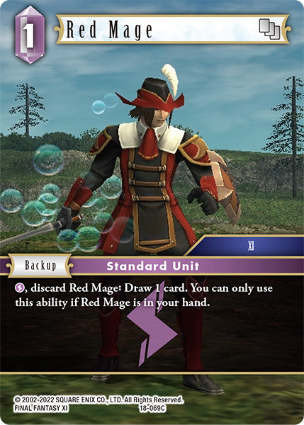(069) Final Fantasy TCG Resurgence of Power Single: Red Mage (18-069) Holo Common