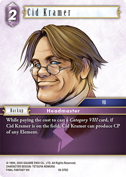 (076) Final Fantasy TCG Resurgence of Power Single: Cid Kramer (18-076) Holo Common