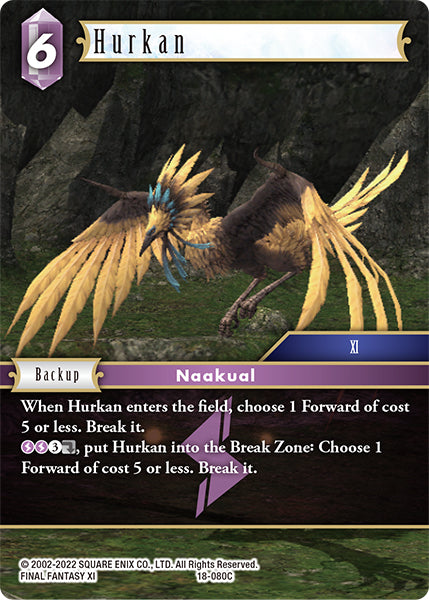 (080) Final Fantasy TCG Resurgence of Power Single: Hurkan (18-080)  Common