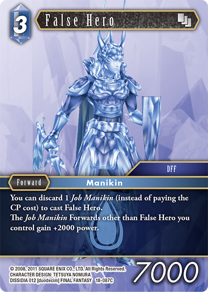 (087) Final Fantasy TCG Resurgence of Power Single: False Hero (18-087)  Common