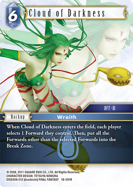 (091) Final Fantasy TCG Resurgence of Power Single: Cloud of Darkness (18-091) Holo Rare