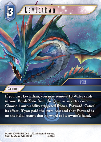 (096) Final Fantasy TCG Resurgence of Power Single: Leviathan (18-096) Holo Common