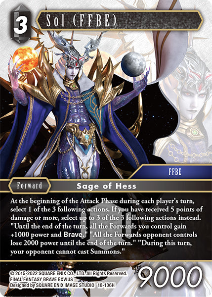 (106) Final Fantasy TCG Resurgence of Power Single: Sol (FFBE) (18-106) Holo Hero