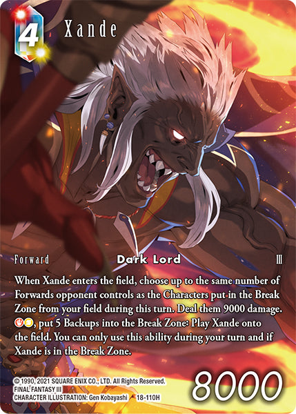 (110) Final Fantasy TCG Resurgence of Power Single: Xande (18-110) (V.2) Holo Hero