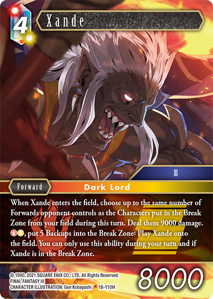 (110) Final Fantasy TCG Resurgence of Power Single: Xande (18-110) (V.1) Holo Hero